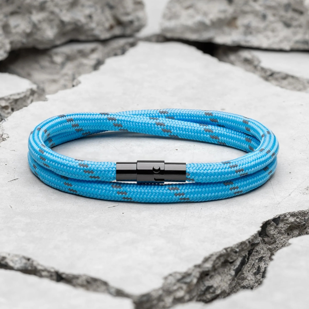 Pulseira de Corda Azul Minimalista Coral Pulse | Compre Agora