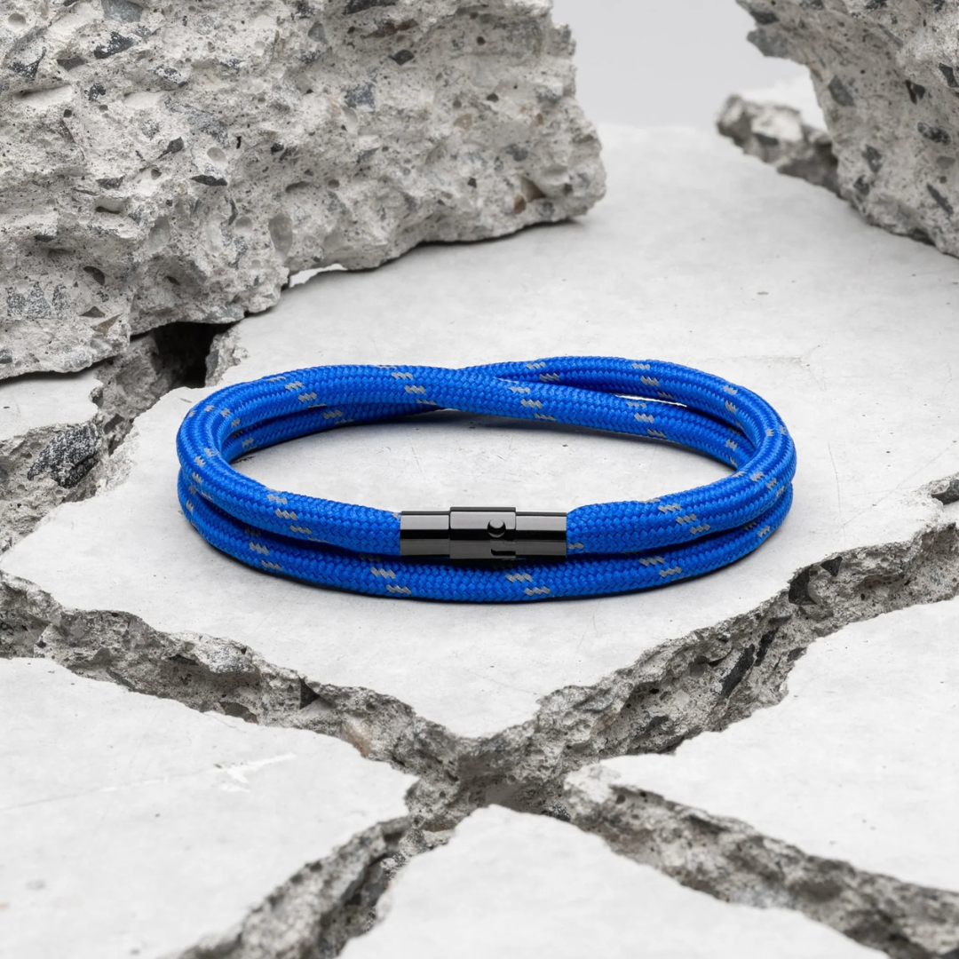 Pulseira de Corda Azul Marinho Minimalista Coral Pulse | Compre Agora
