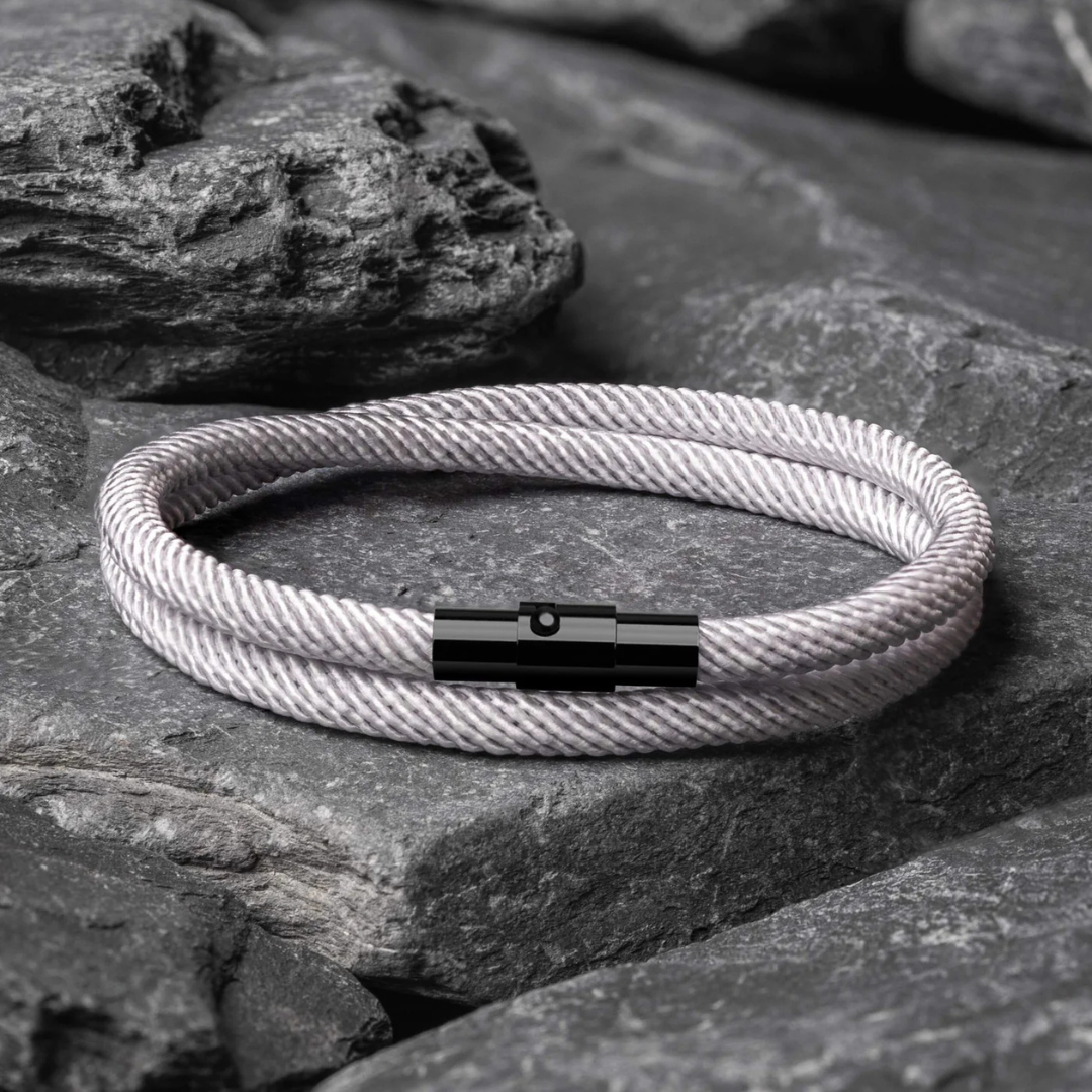 Pulseira de Corda Cinza Minimalista Wave Pulse | Compre Agora