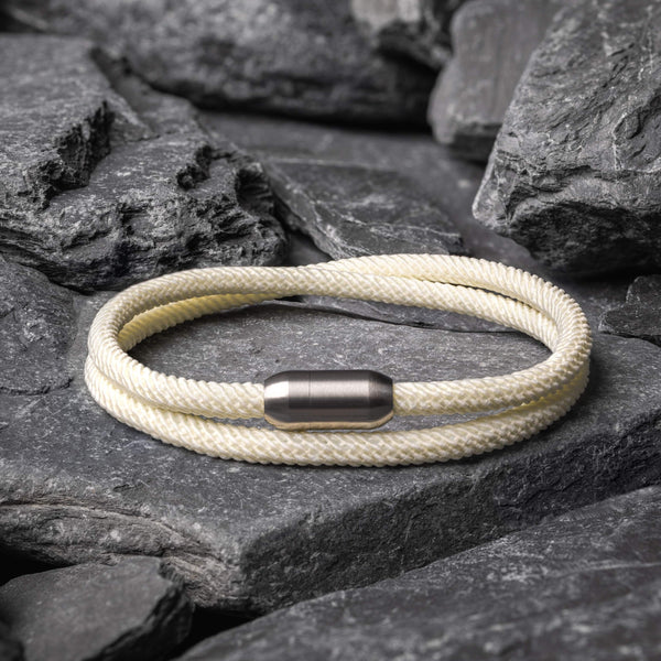 Pulseira de Corda Branca Minimalista Algarve Pulse | Compre Agora