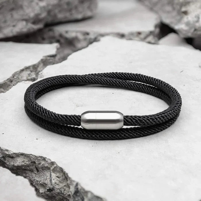 Pulseira de Corda Preta Minimalista Algarve Pulse | Compre Agora