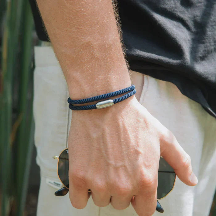 Pulseira de Corda Azul Marinho Minimalista Algarve Pulse | Compre Agora
