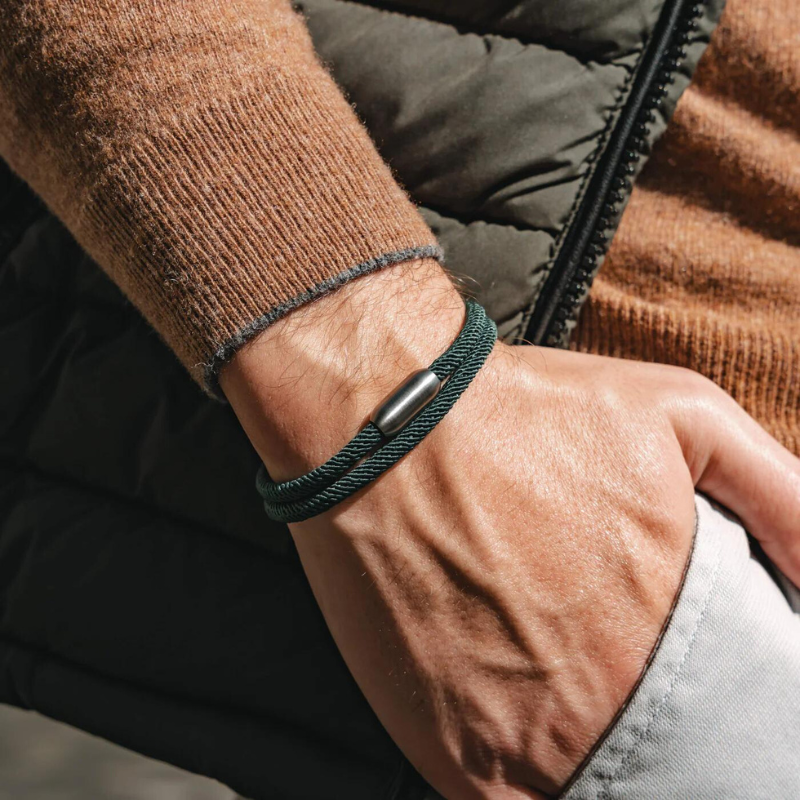 Pulseira de Corda Verde Minimalista Algarve Pulse | Compre Agora